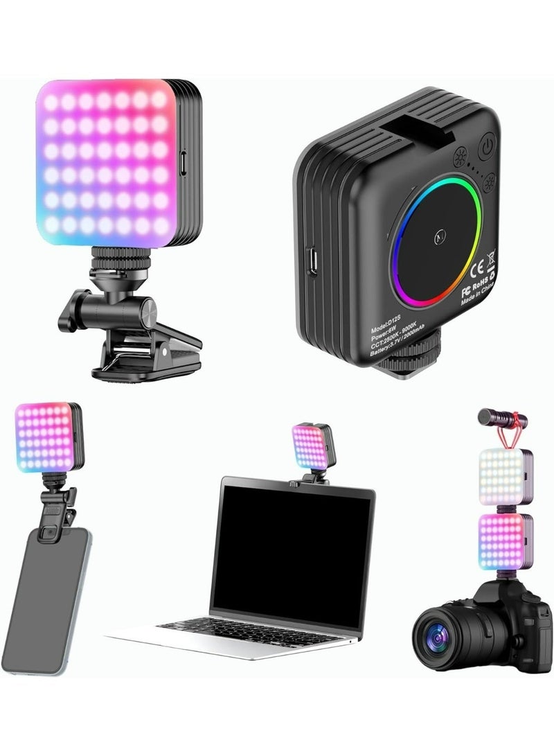 R12s Photography Color Fill Light 108LED 2000mAh , Selfie Light USB Rechargeable for Photo & Video with Front Back Clip for Phones Laptops Makeup TikTok Stream - Image 1